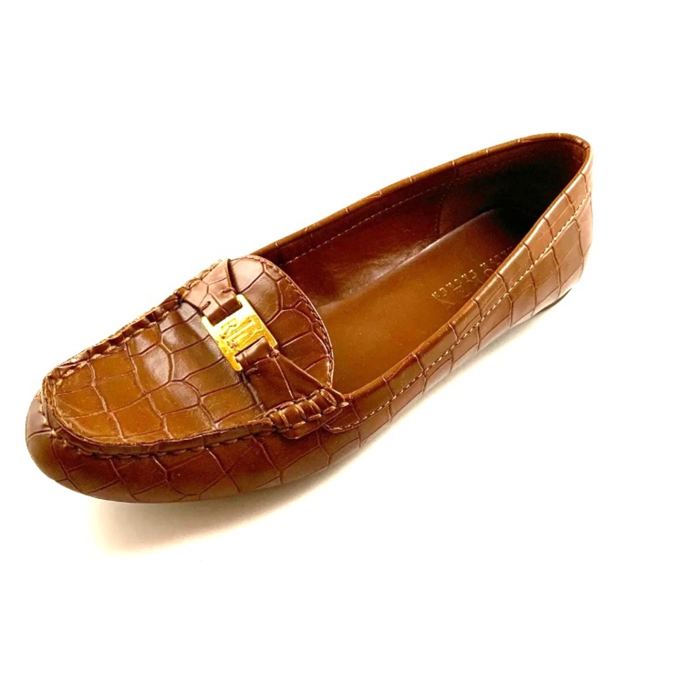 Lauren Ralph Lauren Faux Crocodile Loafers Sz 8.5